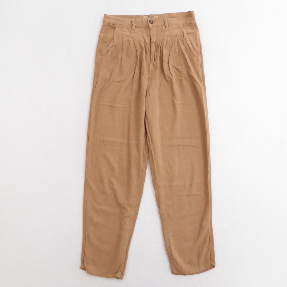 We The Free People Faded Love Tan Linen Blend Cropped Ankle Trouser Pant Size 27